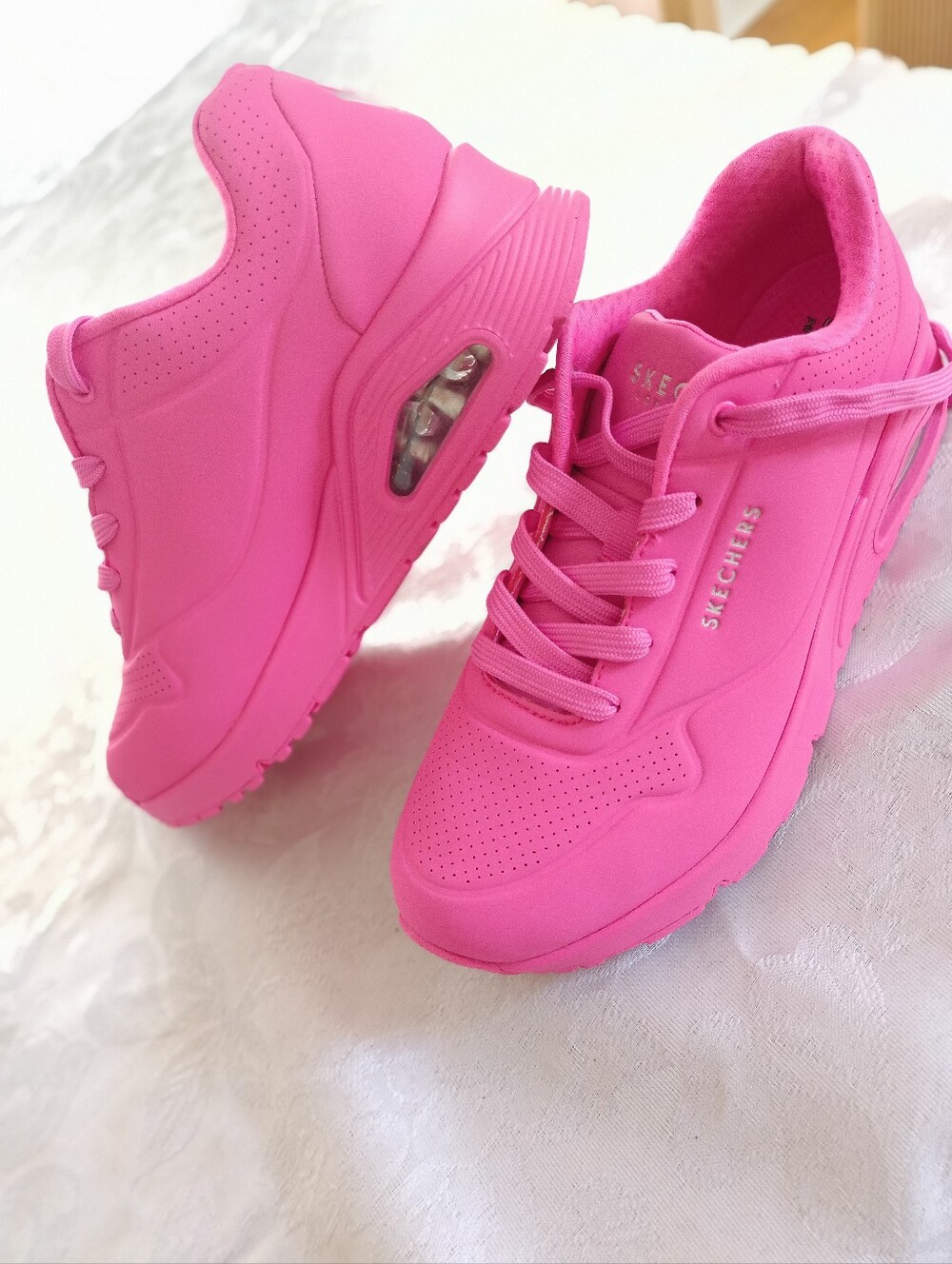 Skechers Uno Stand on Air- Cool Memory Foam Athletic Shoes Sneaker sz 9 Hot Pink - Picture 13 of 16